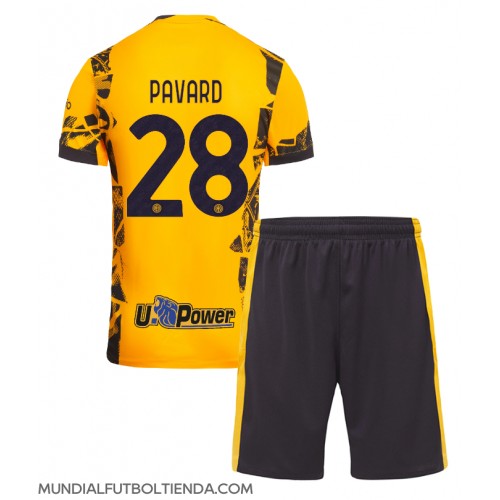 Camiseta Inter Milan Benjamin Pavard #28 Tercera Equipación Replica 2024-25 para niños mangas cortas (+ Pantalones cortos)